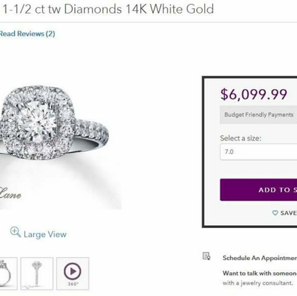 Neil lane 1 1/2 ct diamond, 14k white gold Ring - Picture 7 of 8